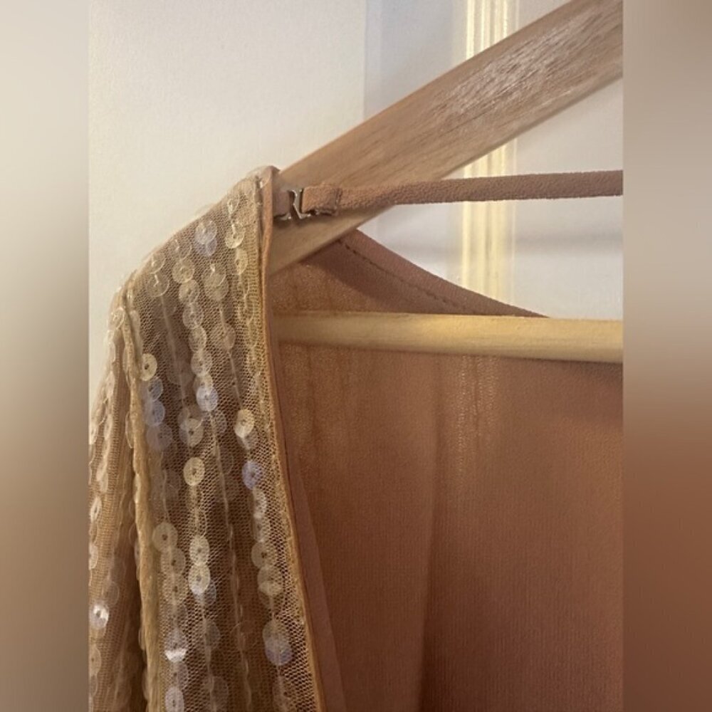 NWT Reformation Sereia Mini Dress in Champagne Sequin Long Sleeve | size M - Picture 14 of 14